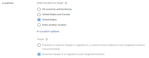 Pay attention to location settings for your Performance Max campaigns.
