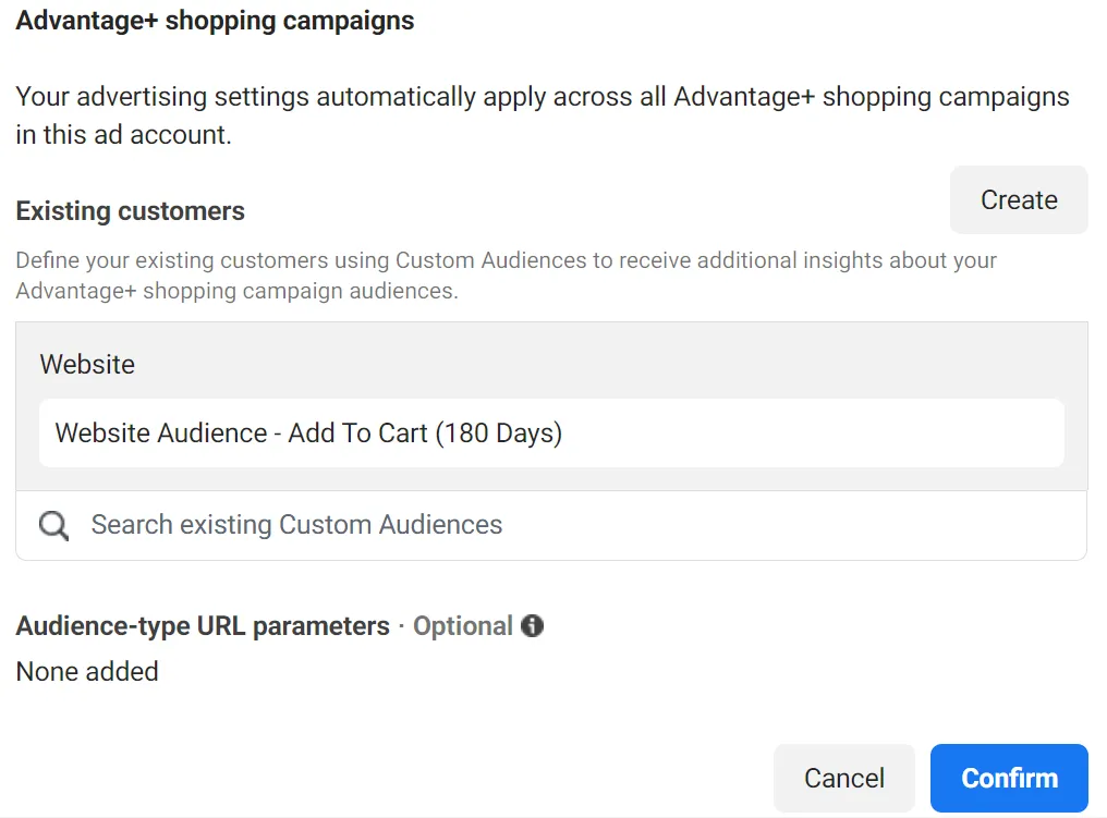 Add your customer audience in your Account settings.